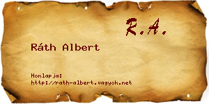 Ráth Albert névjegykártya