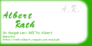 albert rath business card